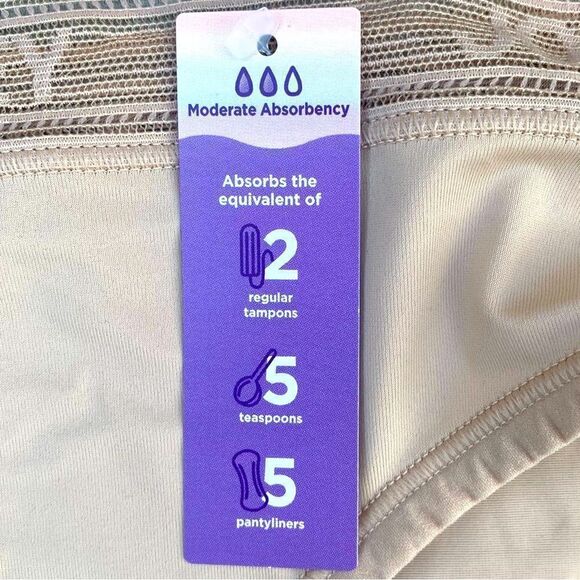 NWT New Jockey Nude Worry-Free Moderate Absorbency Bikini Underwear Panties M - Picture 9 of 12